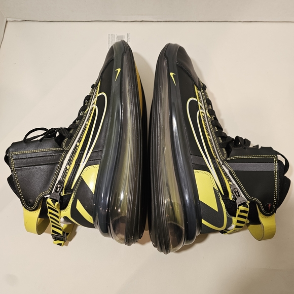 Nike Air Max 720 SATRN Shoes Mens Size 9.5 Black Yellow High Top BV7786-001 main image 6